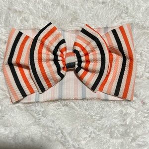 Orange and black bow